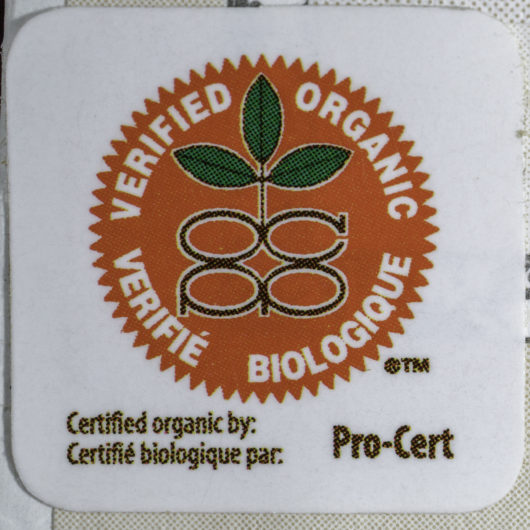 Certified Organic Certification Label for Silybum marianum (Milk Thistle) seeds.